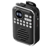 Mini Digital FM Receiver with 400mAh Rechargeable Battery Bluetooth-Compatible Speaker Retro for Radio Opera Stories Listening Comprehension