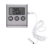 Mini Digital Fridge Temperature Monitor with LCD Display, Audible Alarm, Max/Min Temperature Memory for Refrigerator and Freezer, Battery Powered