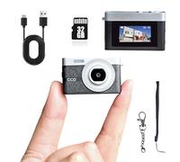 Mini Digital Keychain Camera, Mini Retro Camera, Feel of Old 90s Photographs, Keychain Size, Birthday Gifts, 32GB Included(Black)