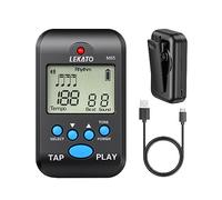 Mini Digital Metronome, LEKATO Electronic Metronome with Rechargeable Battery, Portable, Multifunctional, Clip on, Beat Tempo,Suitable for Guitar, Piano, Violin, Drum (Black)