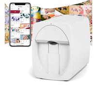 Mini Digital Nail Art Printer, Portable Mobile 3D Nail Printer Machine, App Control - DIY Photos/Cartoons/Texts Pattern-Identifying Nail Edges, W/Ink Cartridge (Print About 450 Times) White