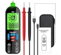 Mini Digital Pen Multimeter A1X with Rechargeable 400mAh Battery, Auto Range AC/DC Voltage Tester, Continuity & Diode Detection, LED Flashlight for