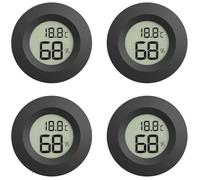 Mini Digital Reptile Tank Thermometer Hygrometer, Tortoise Bearded Dragon Leopard Gecko Spiders Vivarium Thermometer Accessories, Box Temperature Display for Terrariums Greenhouse Indoor(4PCS)