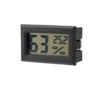 Mini Digital Thermometer Hygrometer with LCD Display and Built-in Probe for Reptile Tank, Incubators, Brooders, Home Office & Bedroom - Black