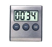 Mini Digital Timer, 24 Hour Format, Countdown and Stopwatch, for Kitchen, Sports, Study, Meeting, Parking, Medical, Stainless Steel