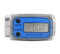 Mini Digital Turbine Flowmeter Diesel Fuel Flow Meter 15-120L 1" NPT Blue