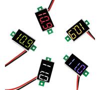Mini Digital Voltmeter-5pcs Mini LED Digital Tube Voltmeter DC 2.4V-30V 0.36 Inch Two-Wire Voltage Tester 5 Colors