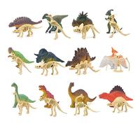 Mini Dinosaur Figures 24PCS/Set Dinosaur Skeletons for Kids Colorful Realistic Figures Bones Fossils Toys for Girls Boys Ages 3+ Xmas Gift