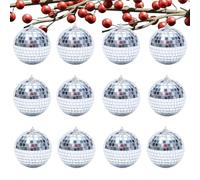 Mini Disco Ball Decorations - Assorted Sizes Mirror Ball Hangings | Sparkling Silver Disco Balls for Wedding, Christmas Tree, Halloween, DJ Nightclub and Home Celebration Decor