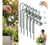 Mini Disco Ball Garden Stake, Silver Mirror Disco Ball Planter Ornaments, Waterproof Tiny Glitter Plant Stake for Garden, Patio, Yard, Lawn & Party(10pcs,M)