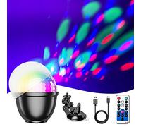 Mini Disco Ball, Gomifie 360° LED Disco Light, Party Light, USB Rechargeable Music Activation, 15 Colours Disco Ball Party Lamp and 4 Night Light Modes with Timing for DJ, Christmas and Party