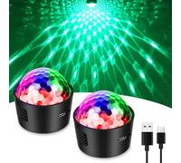 Mini Disco Ball, SEBRUANC Disco Lights, LED Party Lights, Music Controlled Light, 380 mAh USB Type C DJ Strobe Ball with Night Light for Gift Party Birthdays KTV Festival