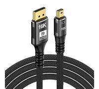 Mini DisplayPort to DisplayPort 2.1 Cable, DP16K ,Bi-Directional Transmission Display Port to Mini DP ,16K@60Hz,8K@120Hz, 4K@240Hz G-Sync FreeSync Thunderbolt 2 for MacBook (Mini DP to DP2.1 16K-3M)