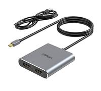 Mini Displayport to Dual HDMI, MDP 1.2 to 2 HDMI Splitter for Extended Displays, Dual Monitors Mini DP Docking Station, HDMI Hub Compatible with 4K@60Hz, MST, SST