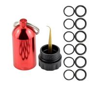 Mini Diving Cylinder Keychain with - 12pcs Replacement Seals, Aluminium Alloy Storage Bottle, Portable Kit | Miniature Accessory for, Regulator, Backpack, Keys, Travel,