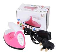 Mini DIY Craft Iron Handheld Electric Iron Portable ABS Travel Clothes Mini Irons for Fuse Beads Sewing Patchwork Heat Press Name Stickers (Pink, Mini Irons)