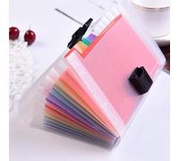 Mini Document File,13 Pockets Mini Rainbow Expanding File Folder Plastic Flash Card Holder A6 Accordion Receipt Organizer for School Office and Home