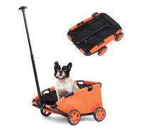 Mini Dog Strollers for Mini Pets, Foldable Multifunctional Shopping Carts with Extendable Pull Handle, Doggie Wagon Built-in Cushion and Safety Rope with Storage Bag