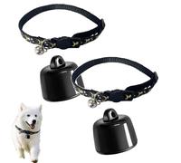Mini Dog Tracker Cat Tracker, Mini for Pet iOS and Android, Smart Pet Location Tracking Collar, Works Worldwide with Any Collar, No Other Fees (Black-collar-2pc)