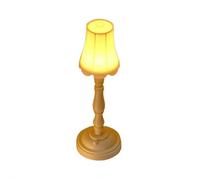 Mini Doll House Lamp 7-Inch White LED Vintage Floor Lamp, Battery Operated Tiny Model Night Light with Base, Miniature Decor for Dollhouse Indoor Diorama (Style B)