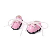 Mini Doll Shoes, 4x2.5cm/1.57x0.98in PU Leather Cute Round Toed Leather Boots Set for Doll Toy Clothing Outfit Accessories & Gifts (Pink)