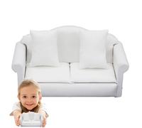 Mini Doll Sofa - 1 12 Doll House Furniture Couch, Handcrafted DIY Decor Accessory | Pretend Play Living Room Seating Toy Girls Boys Creative Interior Design roleply Imaginative Collectible