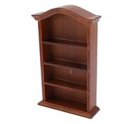 Mini Dollhouse Bookshelf, Handcrafted Birch Wood Furniture with Elegant Finish, Compact Design for Home Decor, Ideal for 1:12 Scale Dollhouses, Great for Various Settings