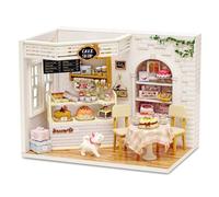 Mini Dollhouse Kit, Cake Shop Dollhouse Model Kit with Dust Cover and Lighting, a Unique Gift for Adults and Teenagers