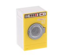 Mini Dollhouse Washing Machine, 1:12 Doll House Wooden Washing Machine Model Mini Cloth Washer Dryer Model Minihouse Laundry Machine DIY Dollhouse Furniture Accessories