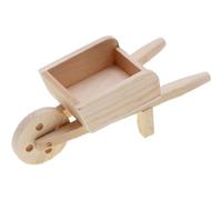 Mini Dollhouse Wood Wheelbarrow Landscape Decoration Miniature Farming Cart Model Tiny Cart Model Dollhouse Furniture Accessories