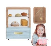 Mini dollhouses Store - Tiny Bakery Furniture, Collectible Dessert Showcase, Play Kitchen Accessory, Tabletop Miniature Scene, Children roleplays Set | Pretend Baking Activity Display Educational Toy