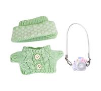 ＡＷＨＡＯ Mini Dolls Clothes Accessories Decor Handmade Cute Sweater and Hat Doll Outfit for 15 cm/17 cm Doll DIY Crafts Cosplay Gifts, Green