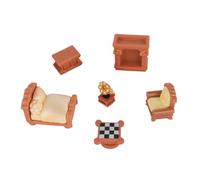Mini Dolls House Furniture Set - Exquisite Restoration of European Home Furnishings, 6 Pcs Simulation Miniature Furniture Set, Safe Resin Dolls House Accessories