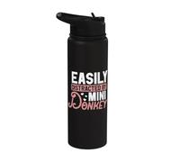 Mini Donkey Easily Distracted Miniature Donkeys Lover Farmer Stainless Steel Insulated Water Bottle