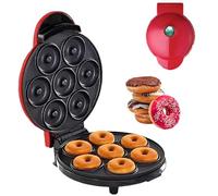 Mini Donut Maker - Double-Sided Heating, Non-Stick Surface for Breakfast, Snacks, Desserts - Makes 7 Doughnuts