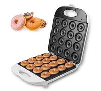 Mini Donut Maker, Mini Pancakes Maker Machine for Breakfast, Snacks, Desserts & More with Non-Stick Surface, Cake Machine, Double-Sided Heating Makes 16 Doughnuts