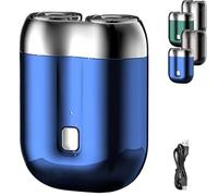 Mini Double Head Electric Shaver,2026 New Upgrade Mini Electric Shaver,Ipx-7 Waterproof Razor Portable Mini Electric Men's Shaver,USB Rechargeable Shaver for Home,Travel (Blue)