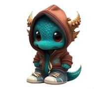 Mini Dragon Statue 6 Inch Resin Figurine Cute Cartoon Mythical Creature Ornament Collectible Home Desk Decoration Living Room Office Bedside Table Gifts Fairy Tale Fantasy Decor(brown)