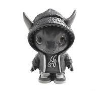 Mini Dragon Statue 6 Inch Resin Figurine Cute Cartoon Mythical Creature Ornament Collectible Home Desk Decoration Living Room Office Bedside Table Gifts Fairy Tale Fantasy Decor(black)