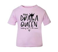 Mini Drama Queen Looking for a New Scene Statement [BBY5] Short Sleeve Cotton Toddler t Shirt, 1-2 Years, Pastel Pink