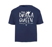 Mini Drama Queen Looking for a New Scene Statement [BBY5] Short Sleeve Cotton Toddler t Shirt, 3-4 Years, Navy