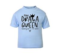 Mini Drama Queen Looking for a New Scene Statement [BBY5] Short Sleeve Cotton Toddler t Shirt, 3-4 Years, Pastel Blue