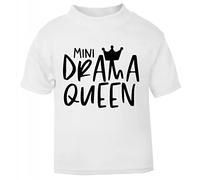 Mini Drama Queen Statement [BBY5] Short Sleeve Cotton Toddler t Shirt, 1-2 Years, White