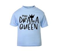 Mini Drama Queen Statement [BBY5] Short Sleeve Cotton Toddler t Shirt, 3-4 Years, Pastel Blue