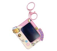 Mini Drawing Board - 7X7.7Cm LCD Writing Tablet Keychain, Cute Bee Pattern Doodle Pad, Erasable Board, Kids Travel Game | Backpack Clip On Ornament for Painting Activity