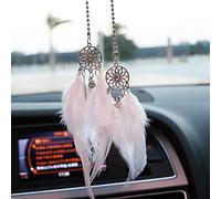 Mini Dream Catcher, Small Handmade Dreamcatcher Wall Hanging Feather Decoration Home Decor Car Charms Accessories for Birthday Festival Craft Gift (White)