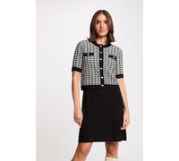 Mini Dress with Short Sleeves and Crew Neck Black
