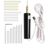 Mini Drill Pen for Arts and Crafts, Portable Electric Pin Vise(0.7-1.2mm) with Engraving Pen Bits and Wrench for Resin Art, Wood,Keychain Jewelry Making Kit,Plastic