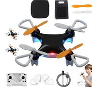Mini Drone Beginner-Friendly Stunt Flyer, All-Ages Mini Drone with Easy Stunt Flights & 360° Tricks, 4-Axis Remote Control Aircraft, Perfect Beginner-Friendly Flyer, LED Light & Propeller Protection