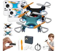 Mini Drone Beginner-Friendly Stunt Flyer, Beginner Friendly Stunt Flyer with Easy Stunts Flights & 360° Tricks, Mini Drone for Kids and Beginners, with Led Light & Propeller Protection (Blue+Black)